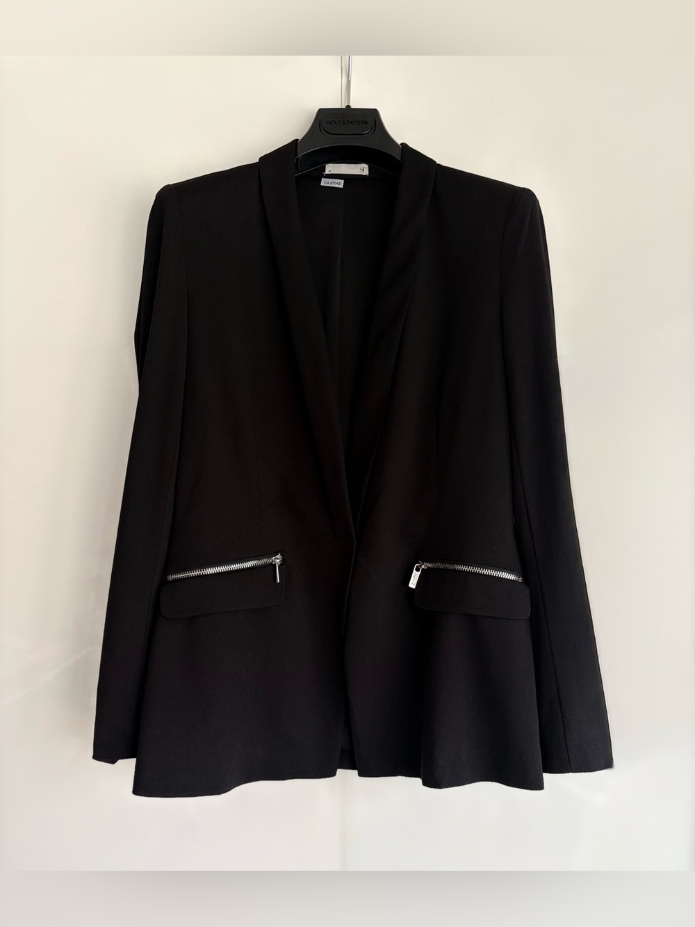 SuperTrash "Judged" Structured Black Blazer with Zipper Details - Size S